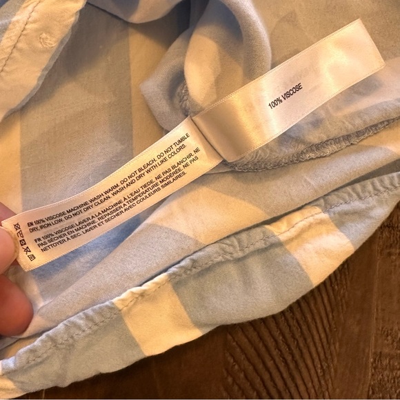 Denim & Flower Ricky Singh Men’s L Button Down Blue and White Striped Shirt - Picture 5 of 6